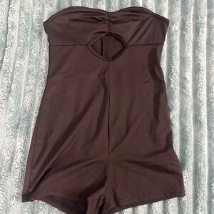 Black Strapless Romper